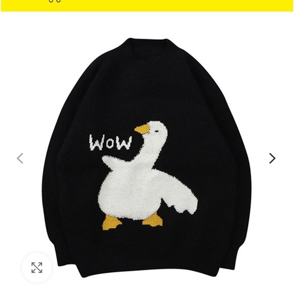 Ziv&Turbo Wow Goose Black Crewneck Sweater - Picture 2 of 8